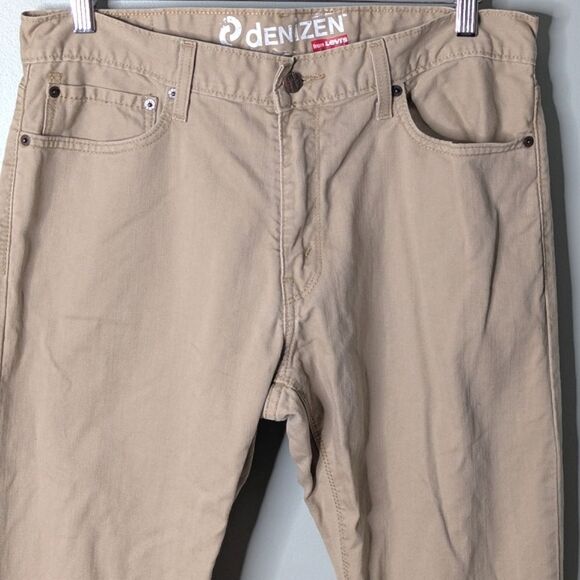 Levis DENZIEN 218 Slim Straight Cotton Khaki Tan Jeans Size Men's 34 X 34 - Picture 2 of 9